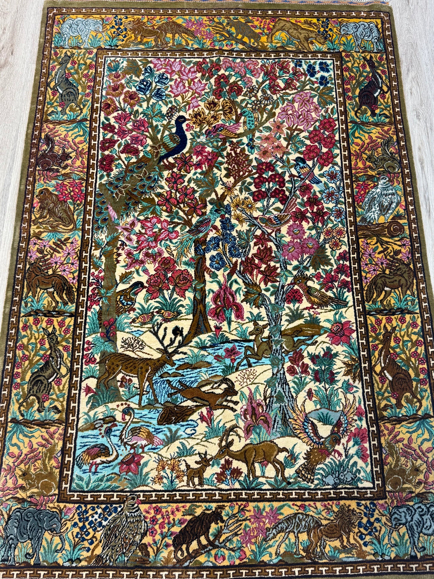 Silk Rug. Gates of Paradise.