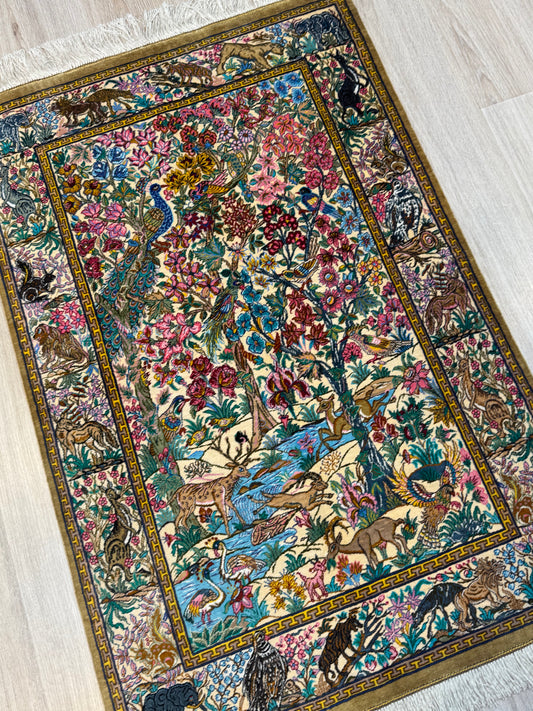 Silk Rug. Gates of Paradise.