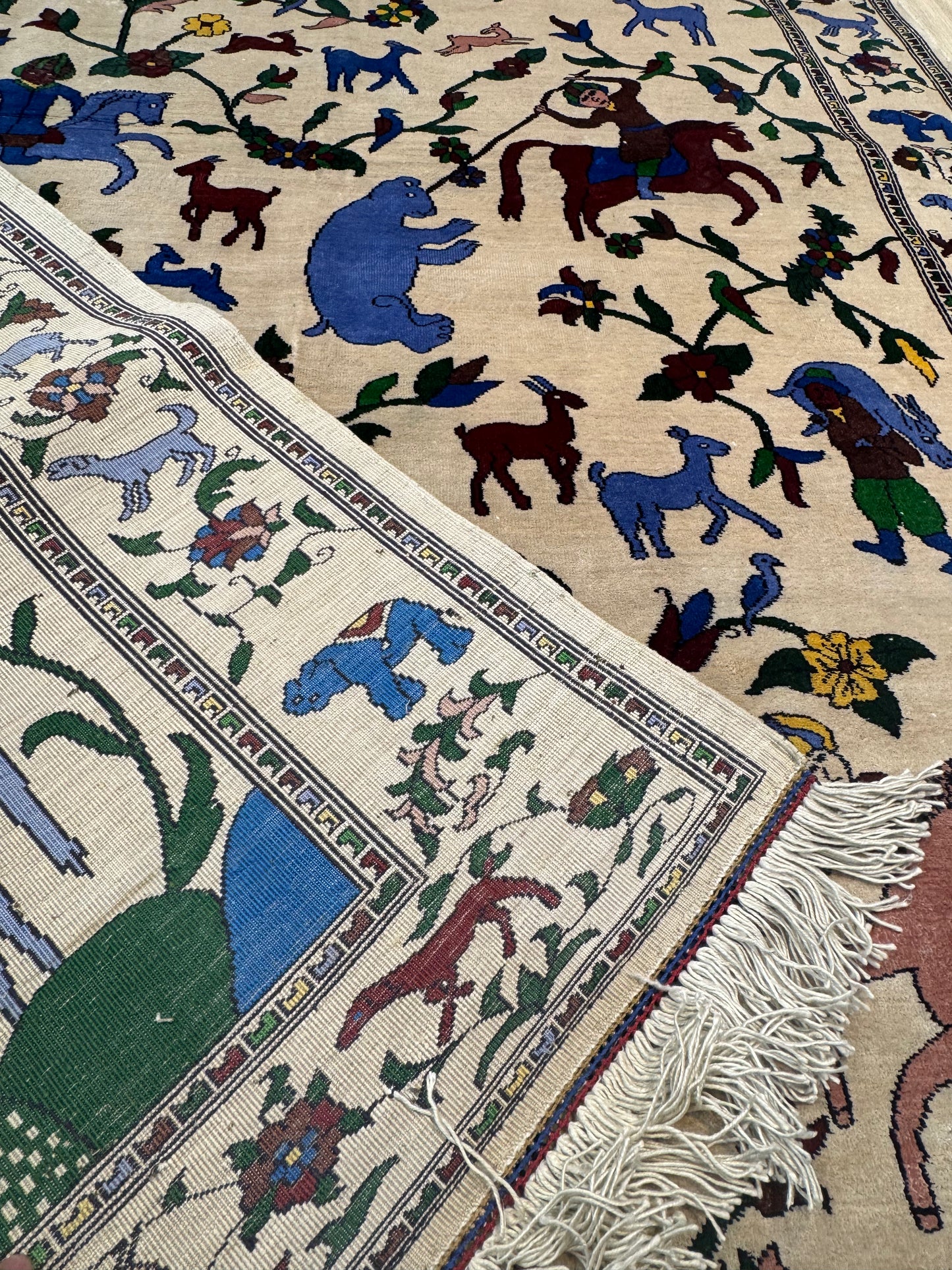 Silk Rug. Nomadic Hunt.