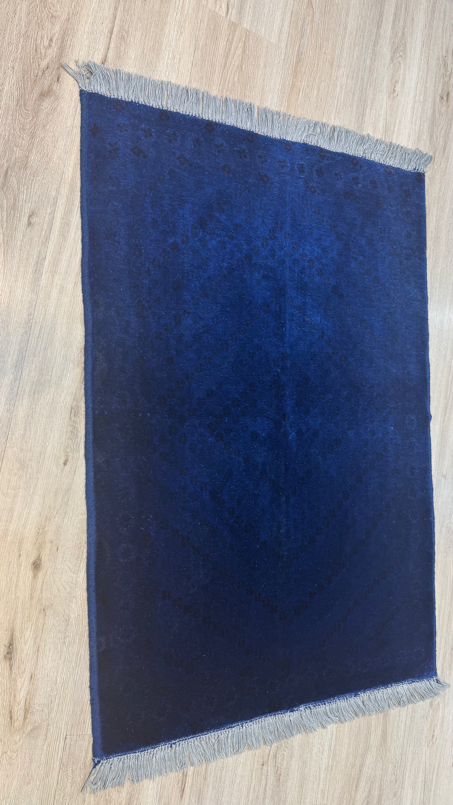 Silk Rug. Dyed in Blue.