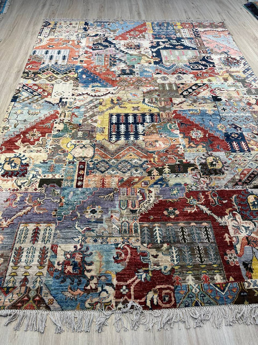 Wool Rug. Patchwork.