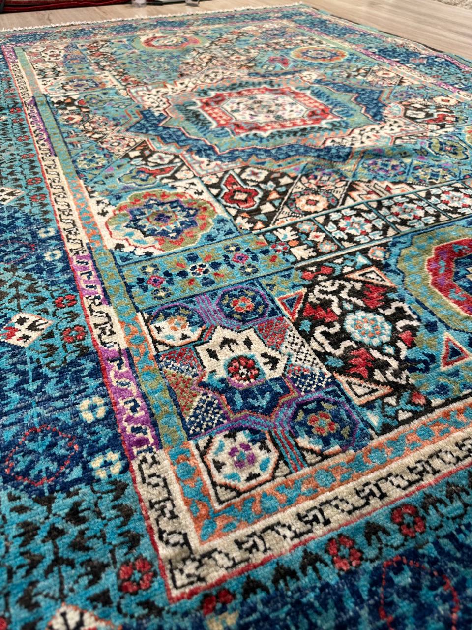 Wool Rug. Uzbek Pattern Runner.