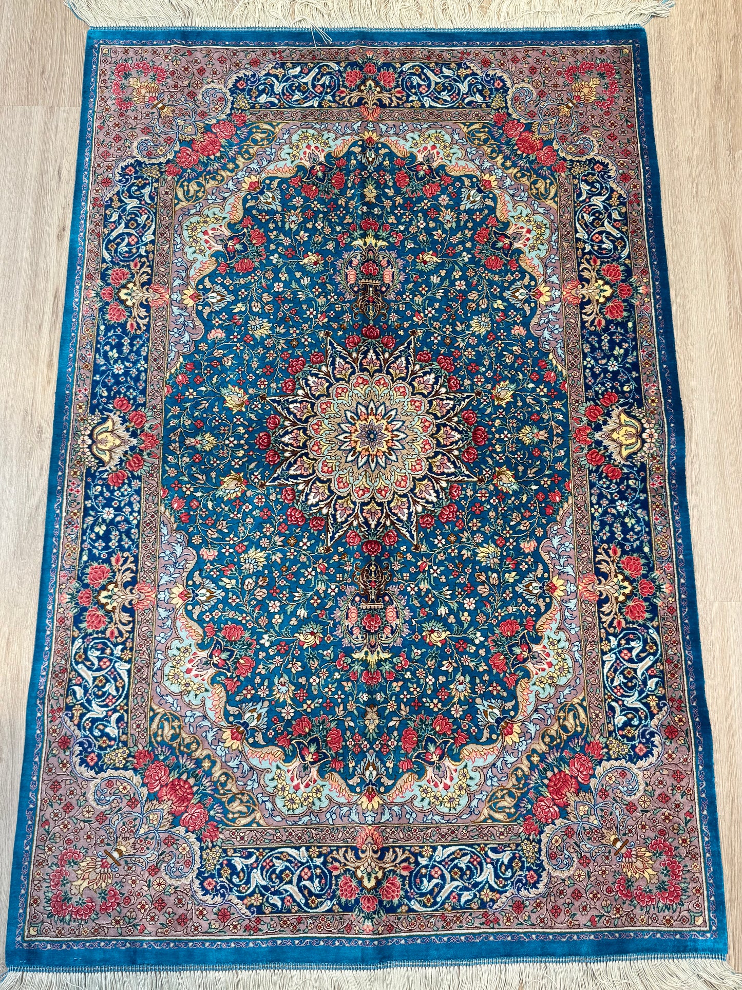 Silk Rug. Garden Bloom.