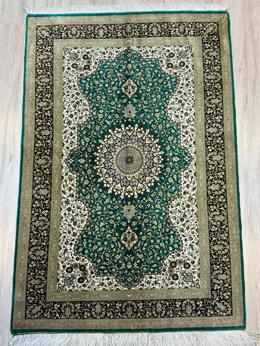 Silk Rug. Imperial Persian.