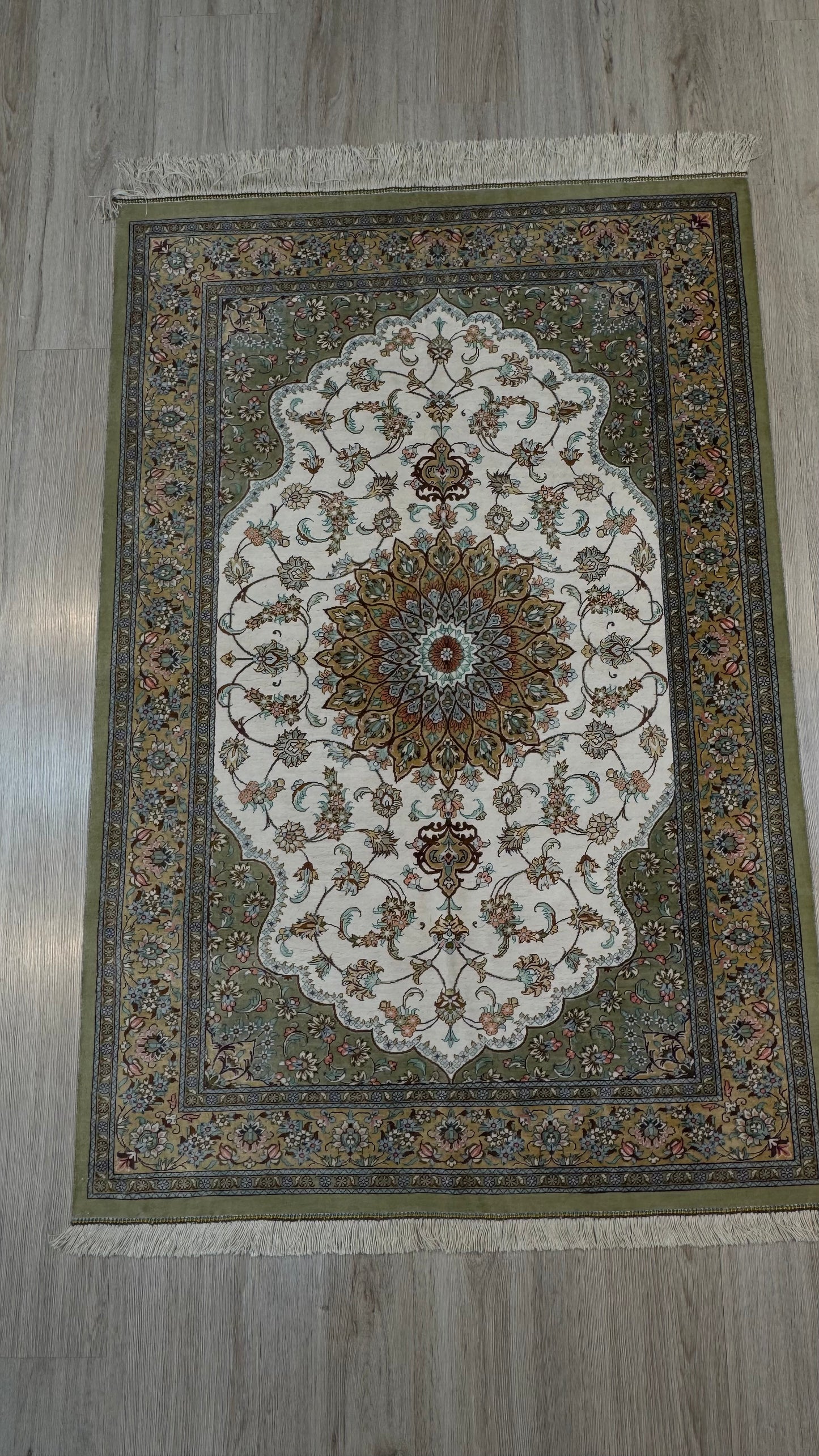 Silk Rug. Garden Bloom.