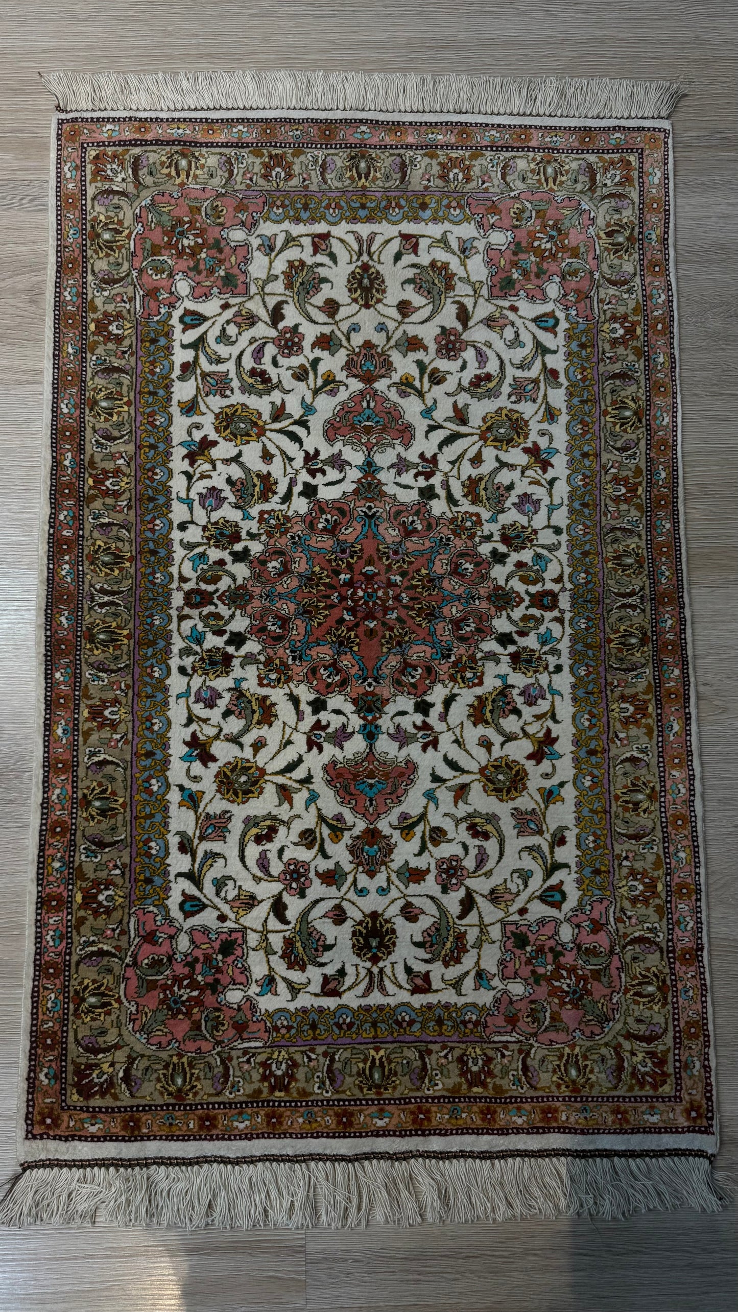 Silk Rug. Garden Bloom.