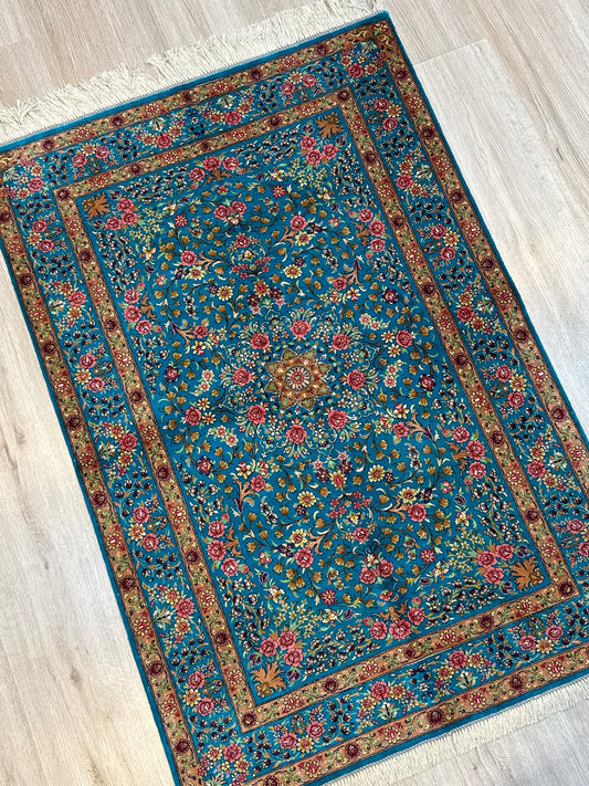 Silk Rug. Garden Bloom.