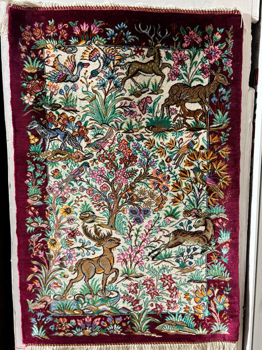 Silk Rug. Gardens of Paradise.
