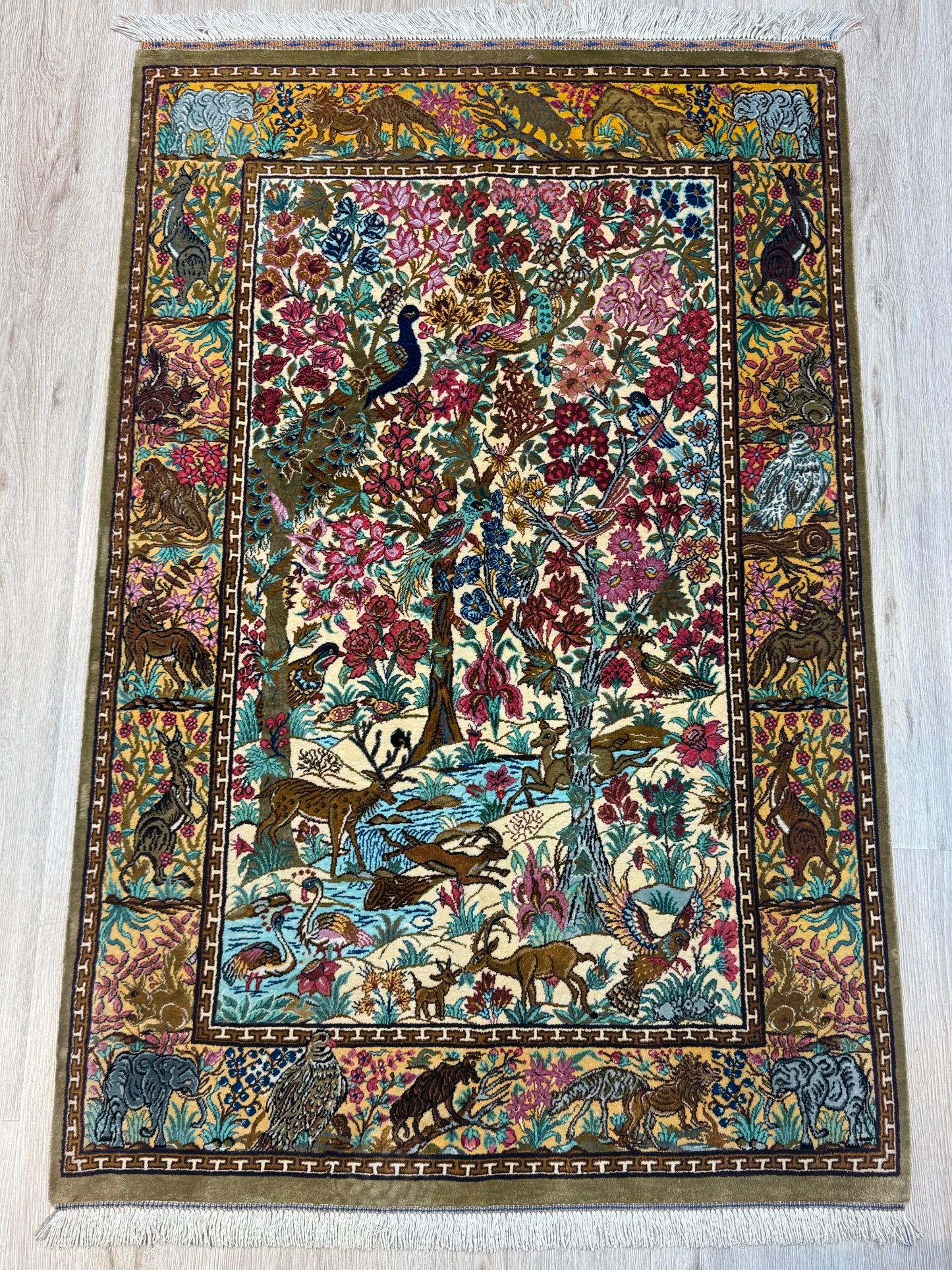 Silk Rug. Gates of Paradise.