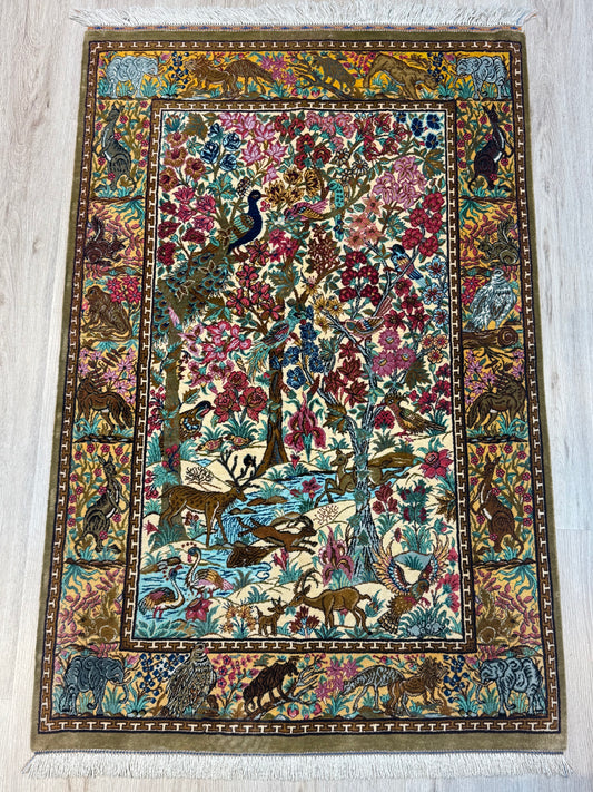 Silk Rug. Gates of Paradise.