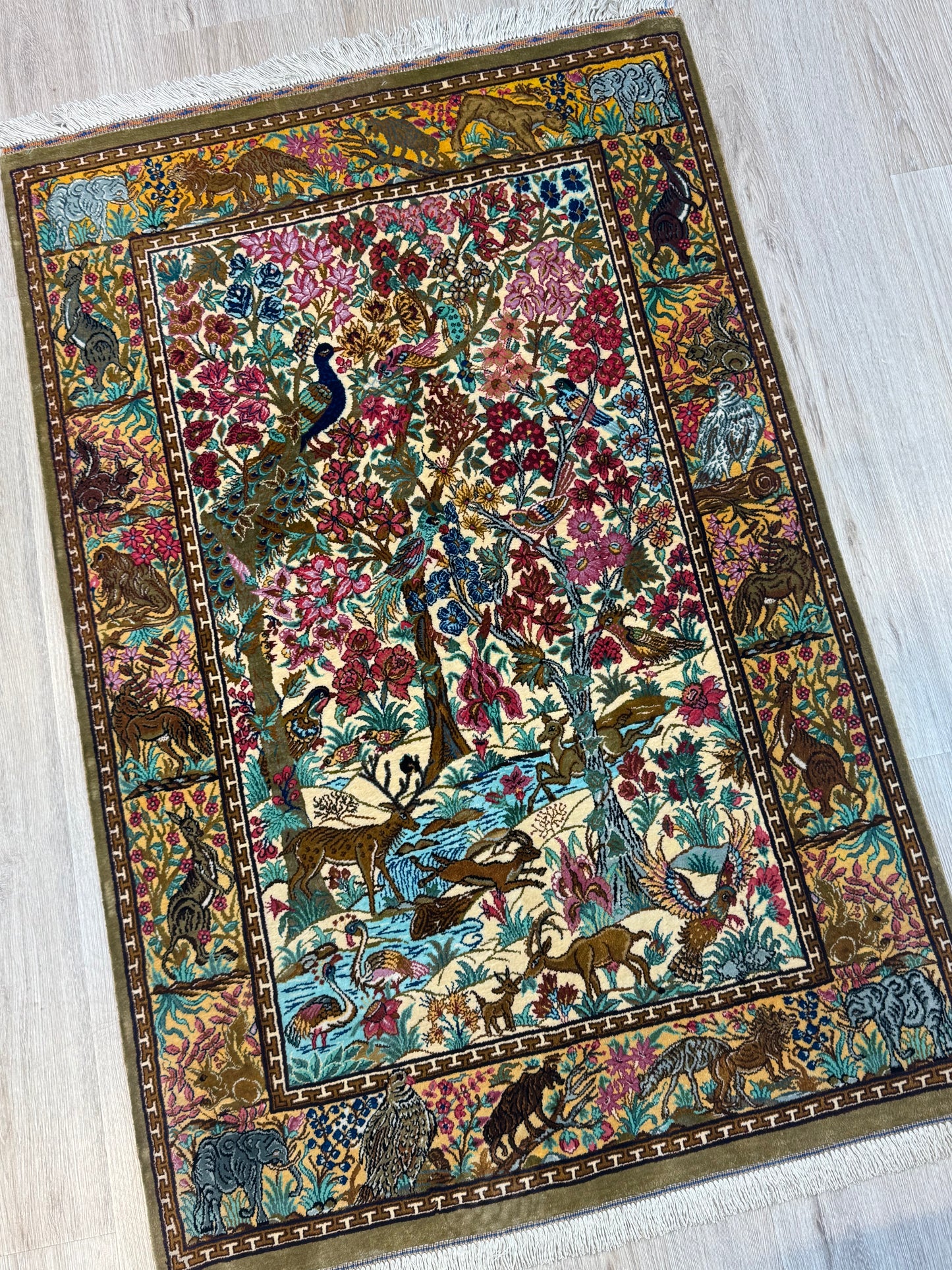 Silk Rug. Gates of Paradise.