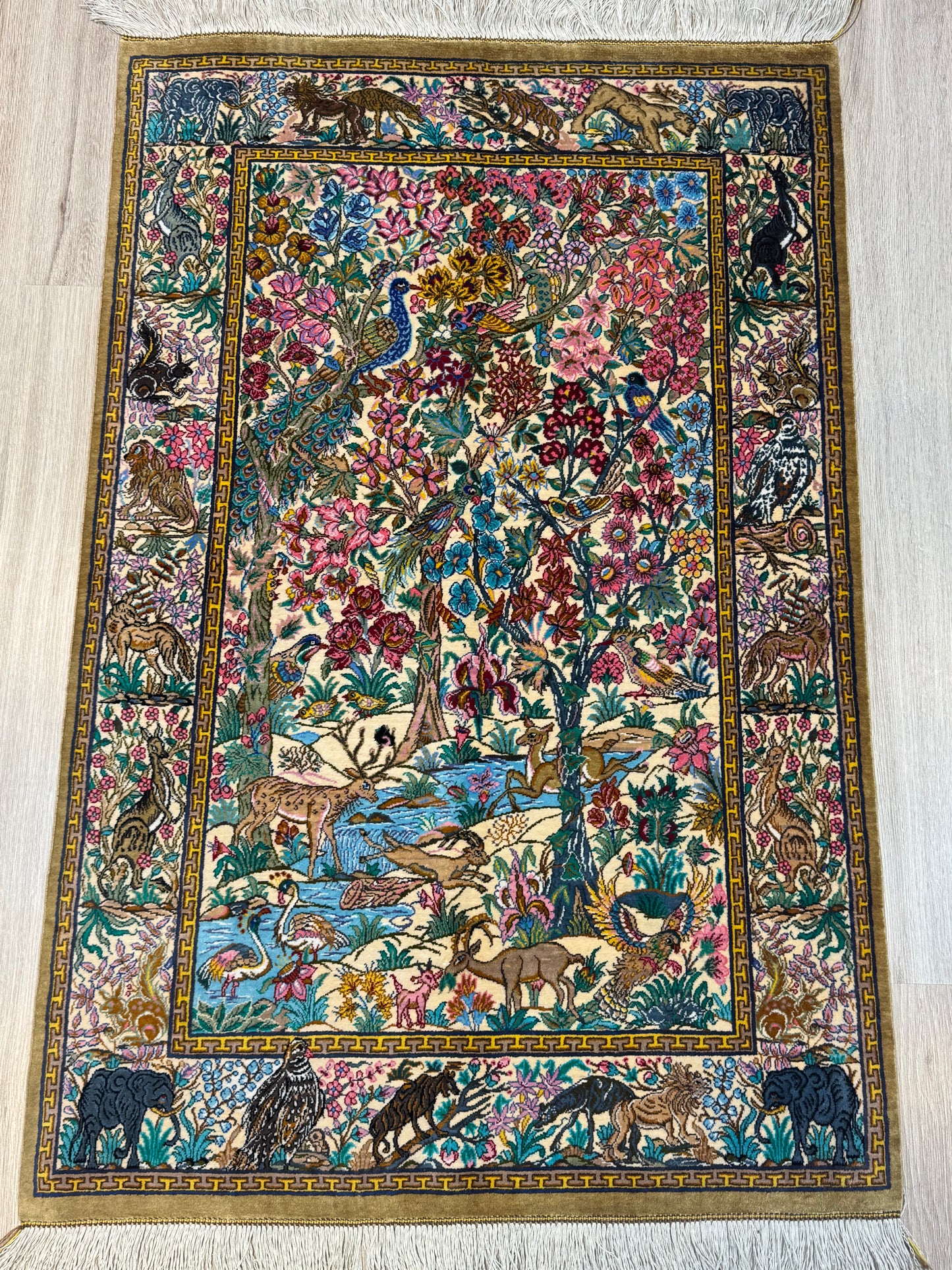 Silk Rug. Gates of Paradise.