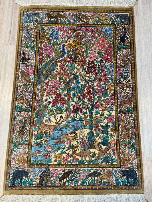 Silk Rug. Gates of Paradise.