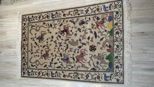 Silk Rug. Royal Hunt.