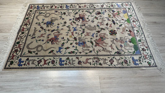 Silk Rug. Royal Hunt.