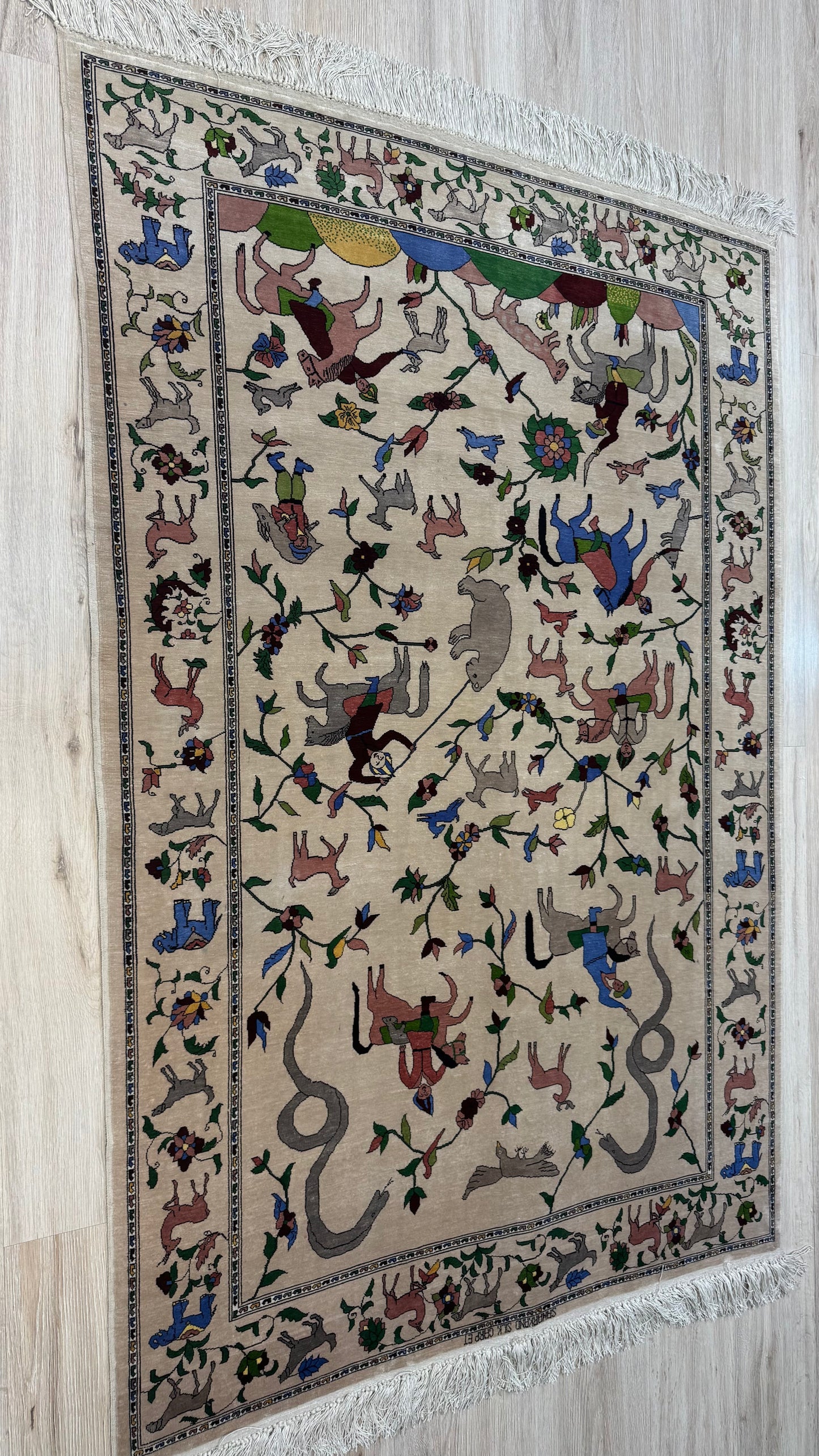 Silk Rug. Royal Hunt.