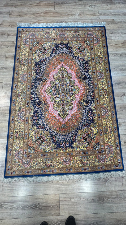 Silk Rug. Nayrang Medallion.