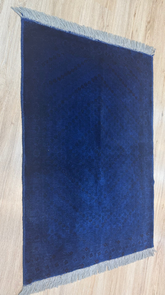Silk Rug. Dyed in Blue.