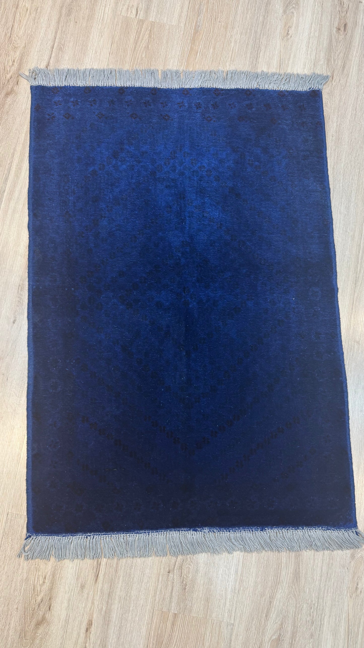 Silk Rug. Dyed in Blue.