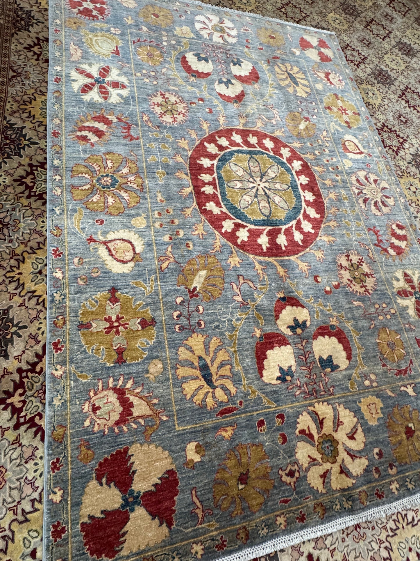 Wool Rug. Suzani.