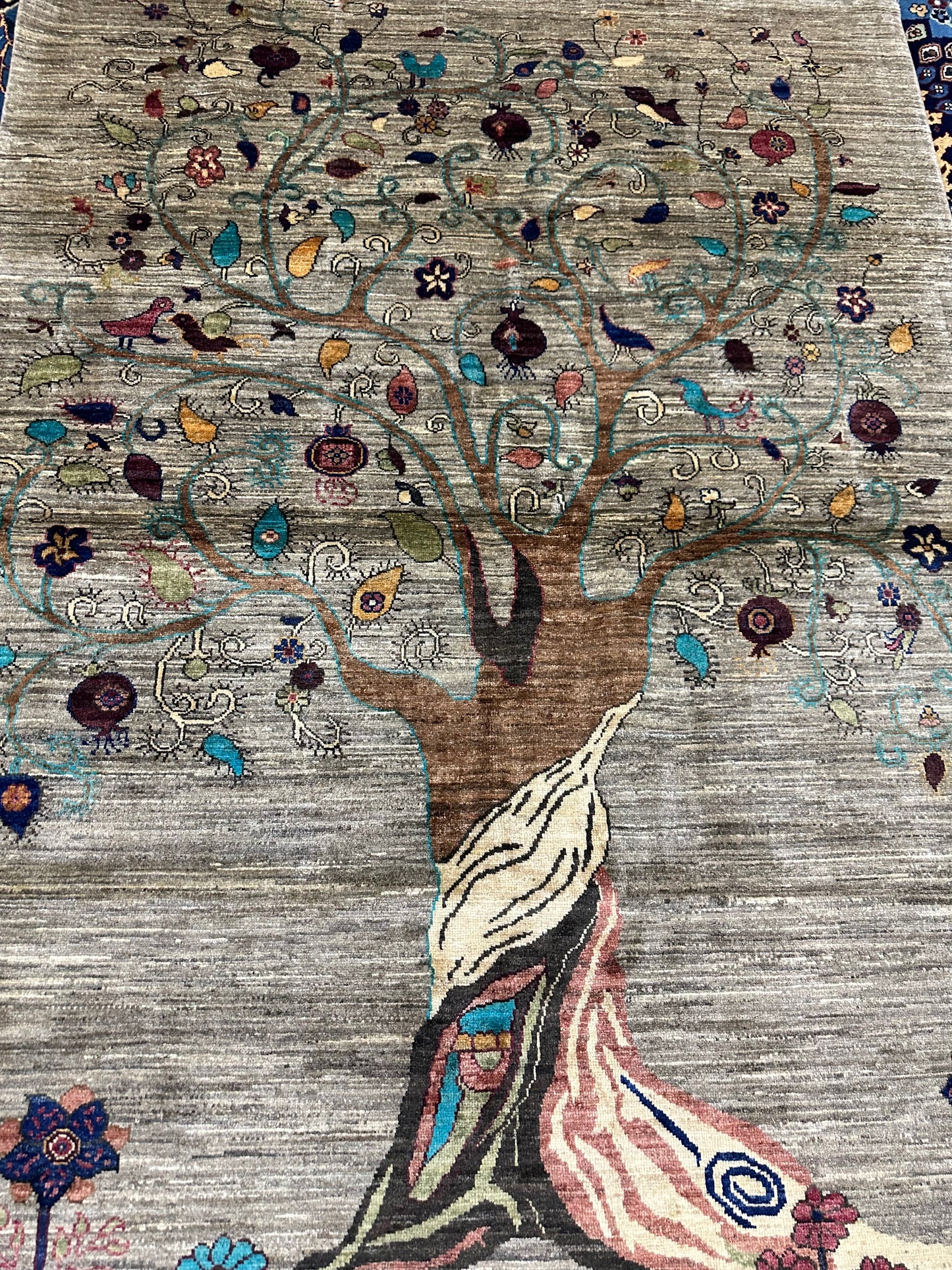 Wool Rug. Tree of Ruby Fruit.