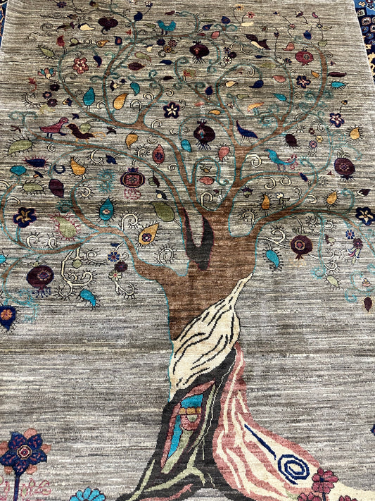 Wool Rug. Tree of Ruby Fruit.
