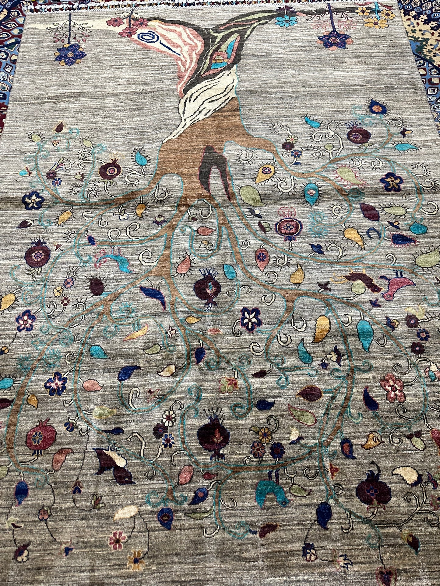 Wool Rug. Tree of Ruby Fruit.