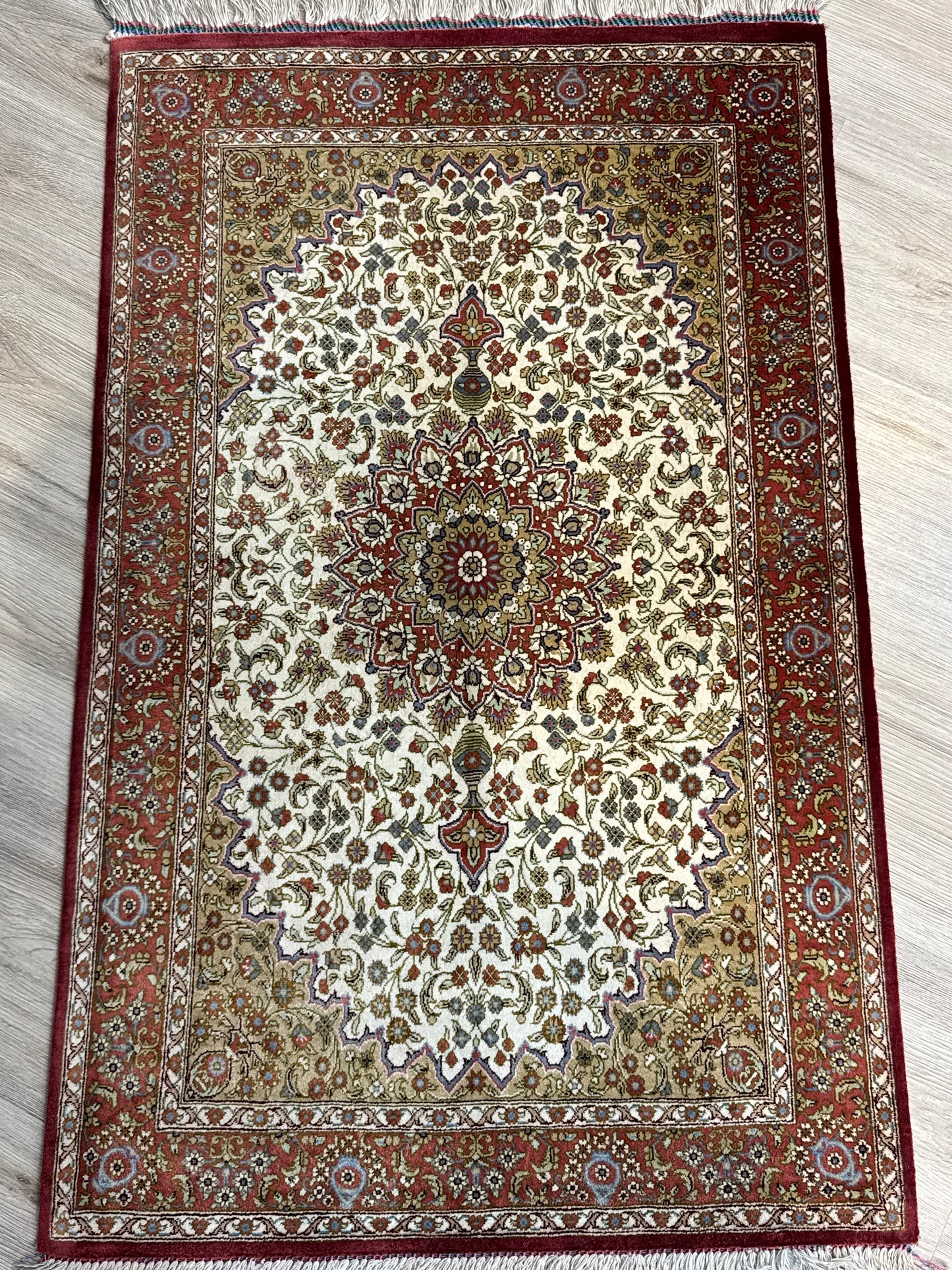 Silk Rug. Imperial Persian.