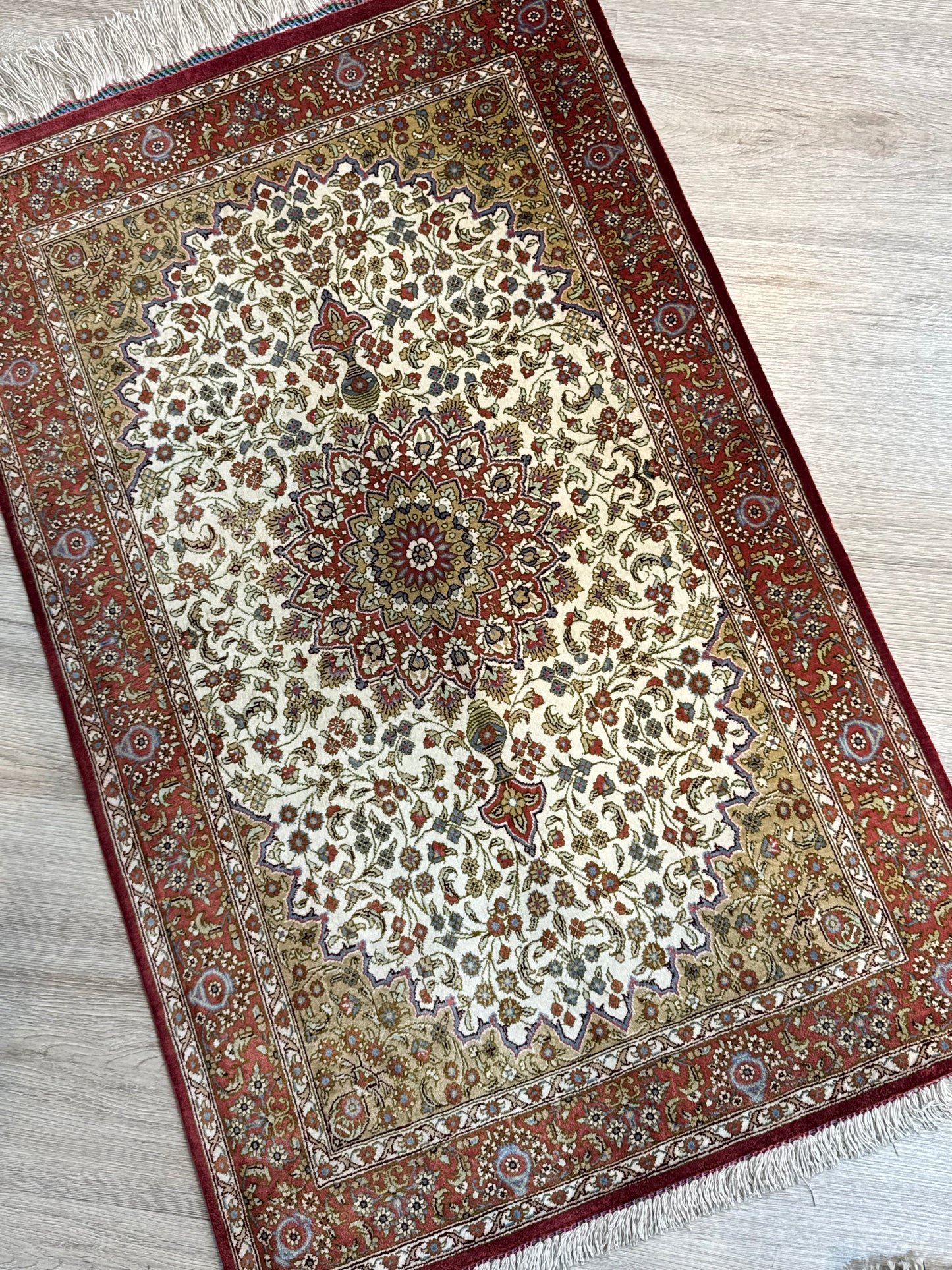 Silk Rug. Imperial Persian.