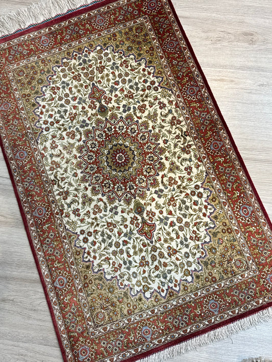 Silk Rug. Imperial Persian.