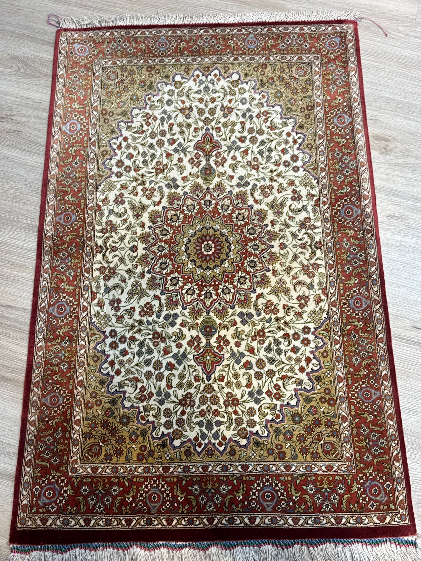 Silk Rug. Imperial Persian.