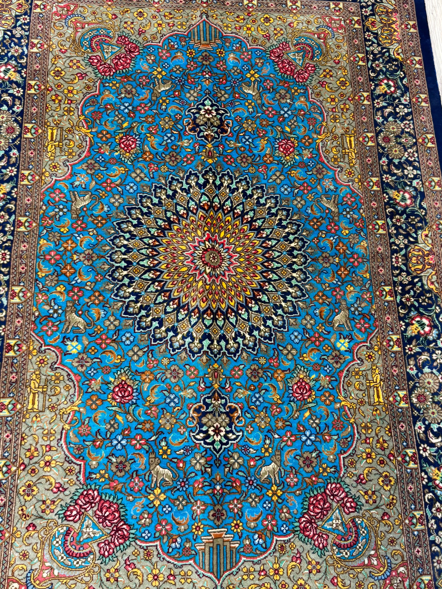 Silk Rug. Garden Bloom.