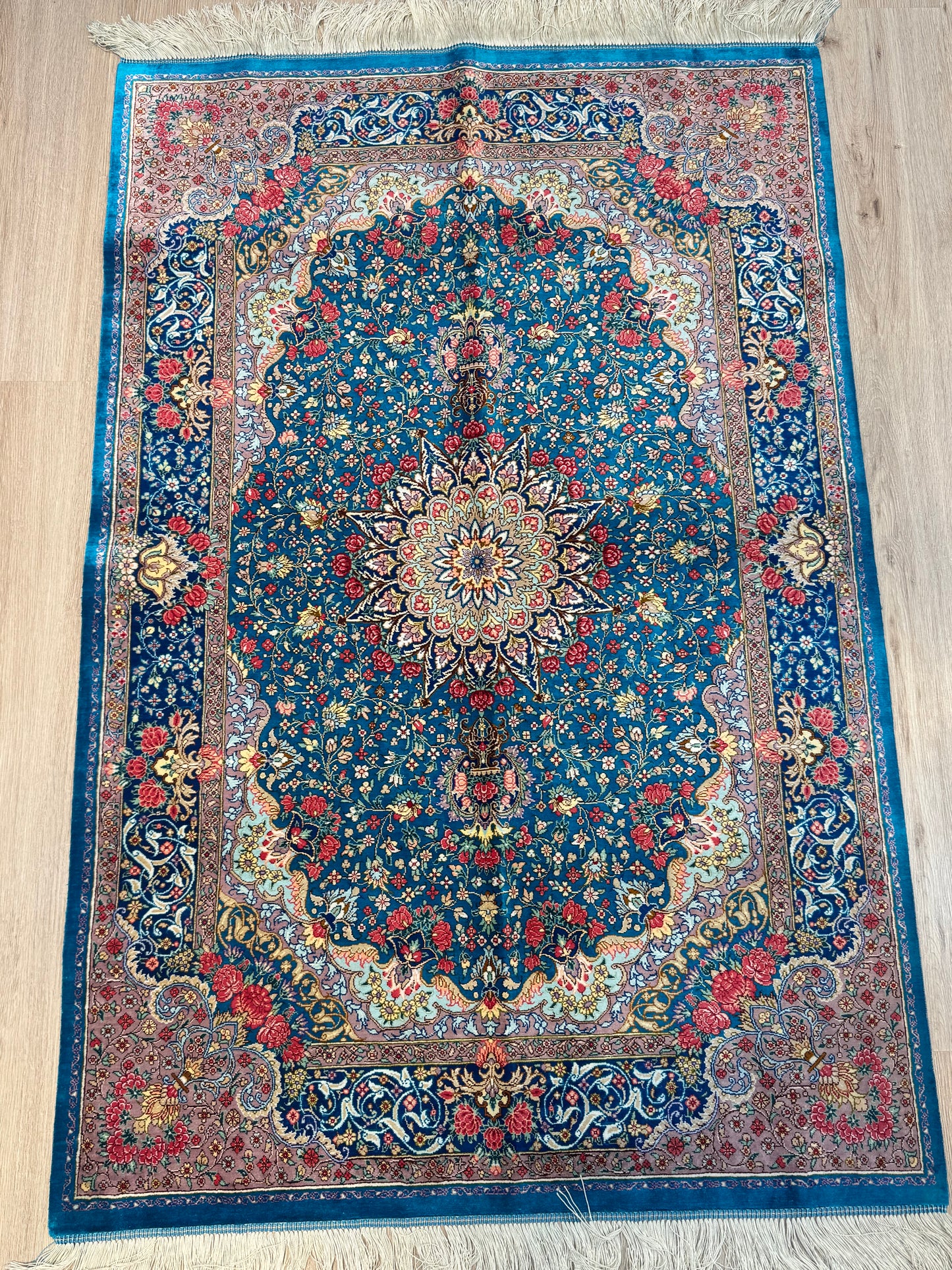 Silk Rug. Garden Bloom.