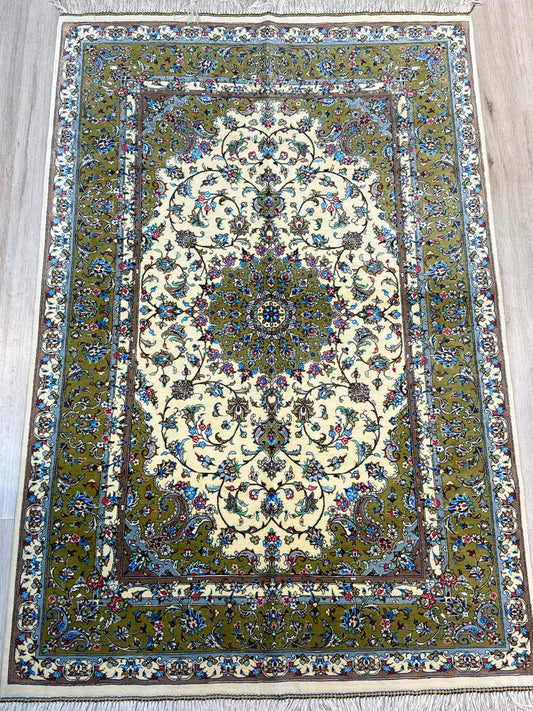 Silk Rug. Imperial Persian.