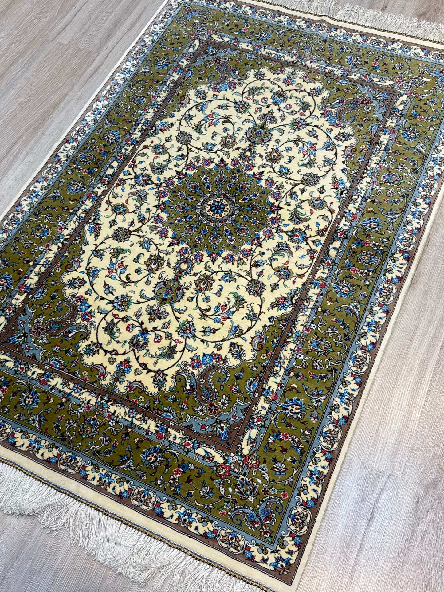 Silk Rug. Imperial Persian.