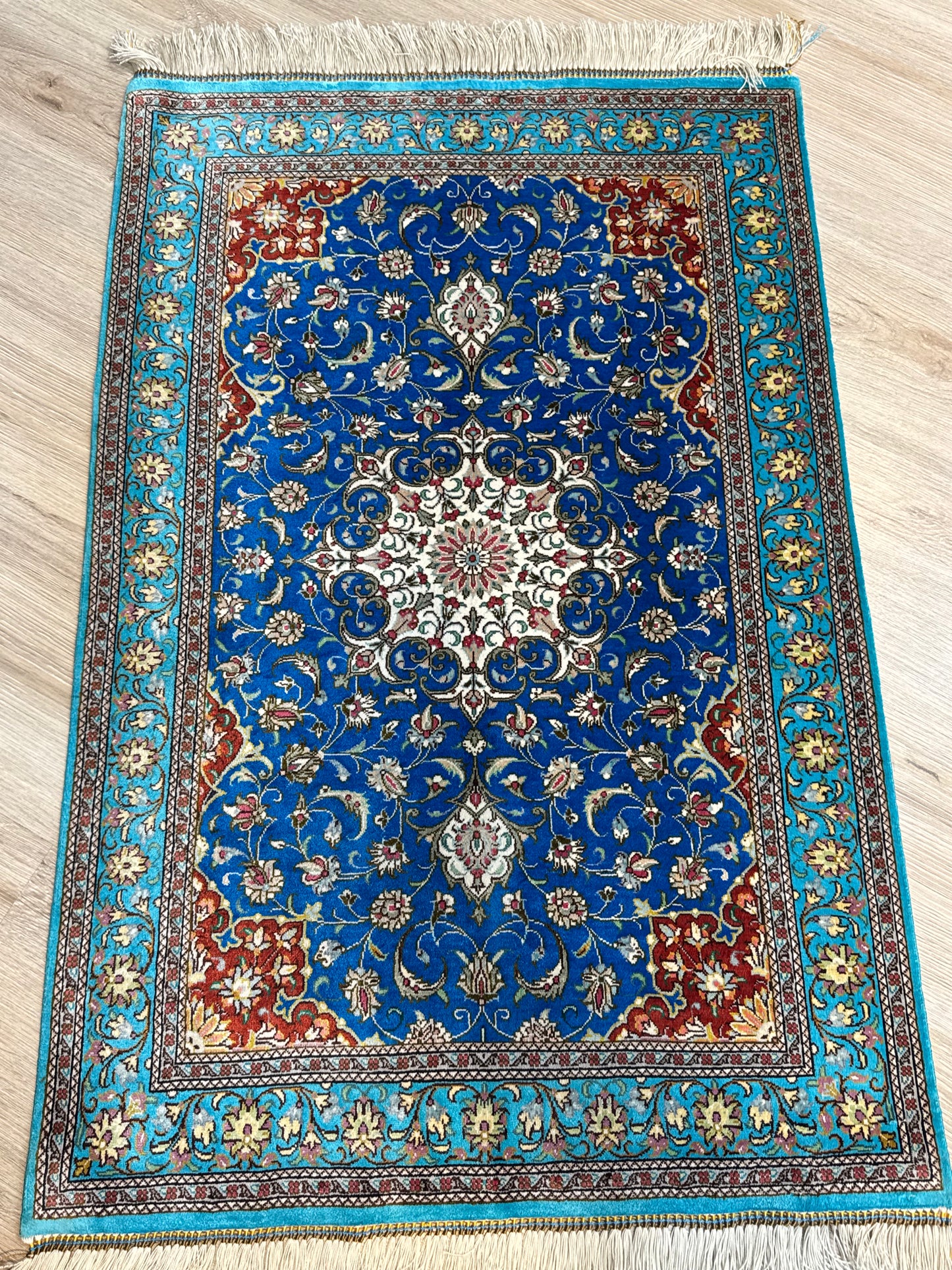 Silk Rug. Garden Bloom.