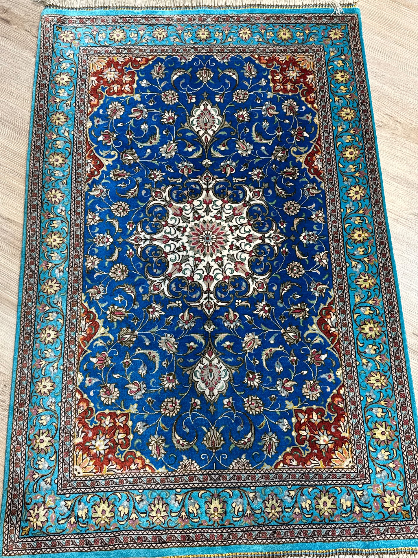 Silk Rug. Garden Bloom.