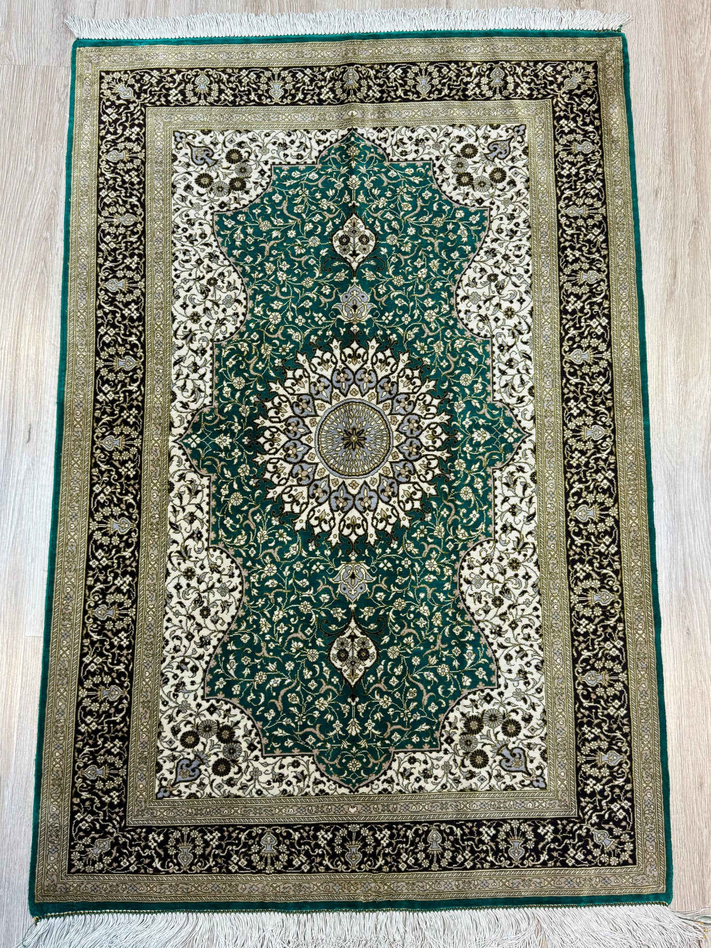 Silk Rug. Imperial Persian.