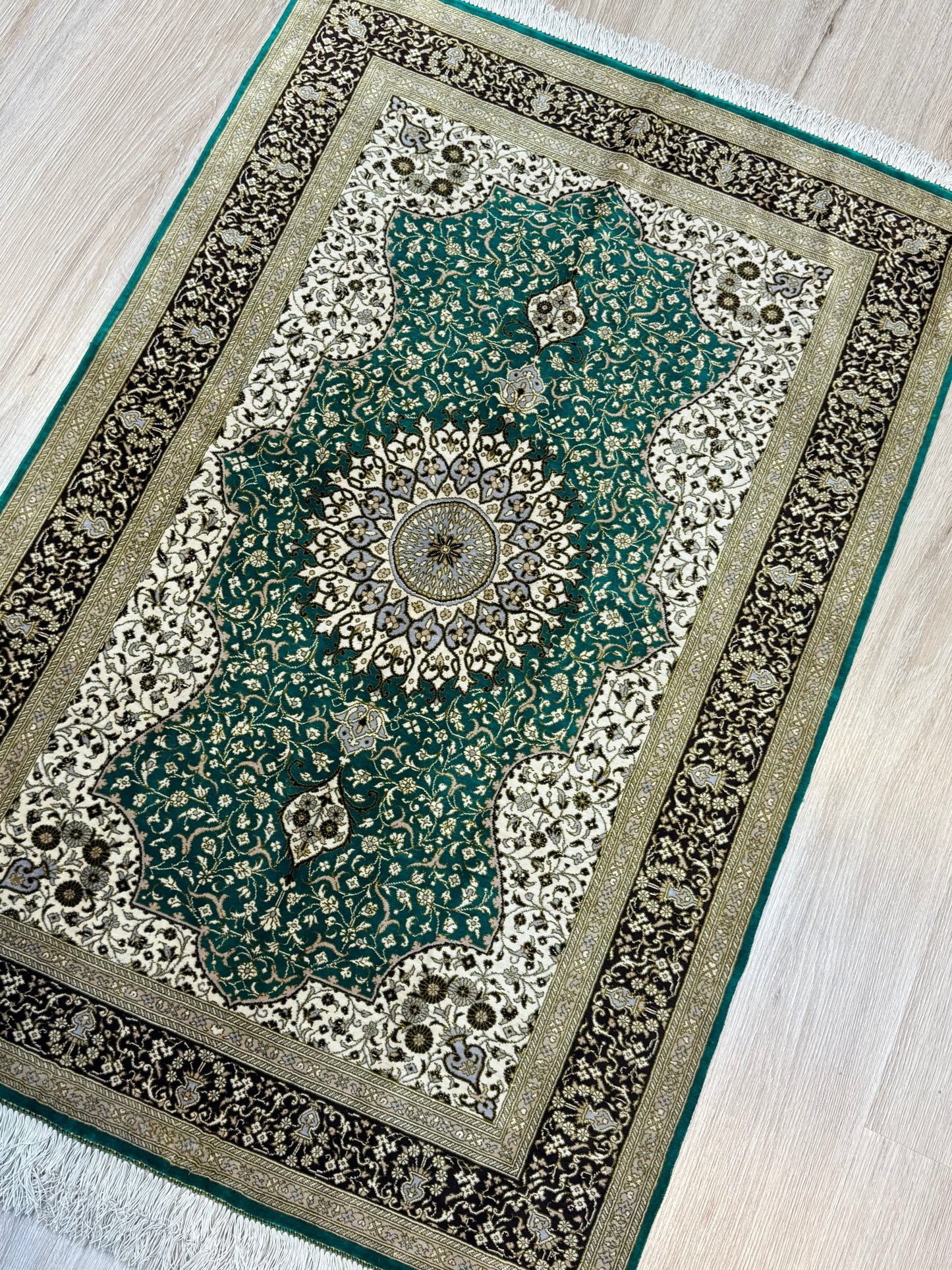 Silk Rug. Imperial Persian.