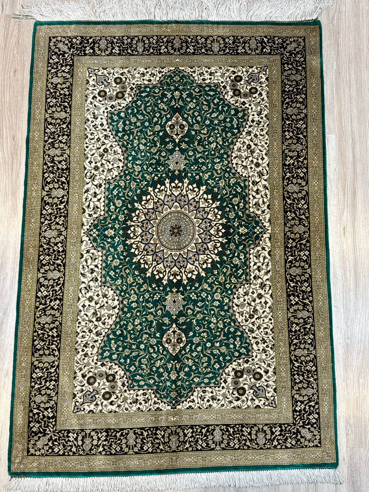 Silk Rug. Imperial Persian.
