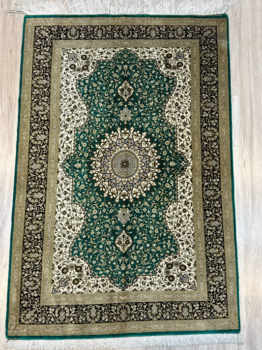 Silk Rug. Imperial Persian.