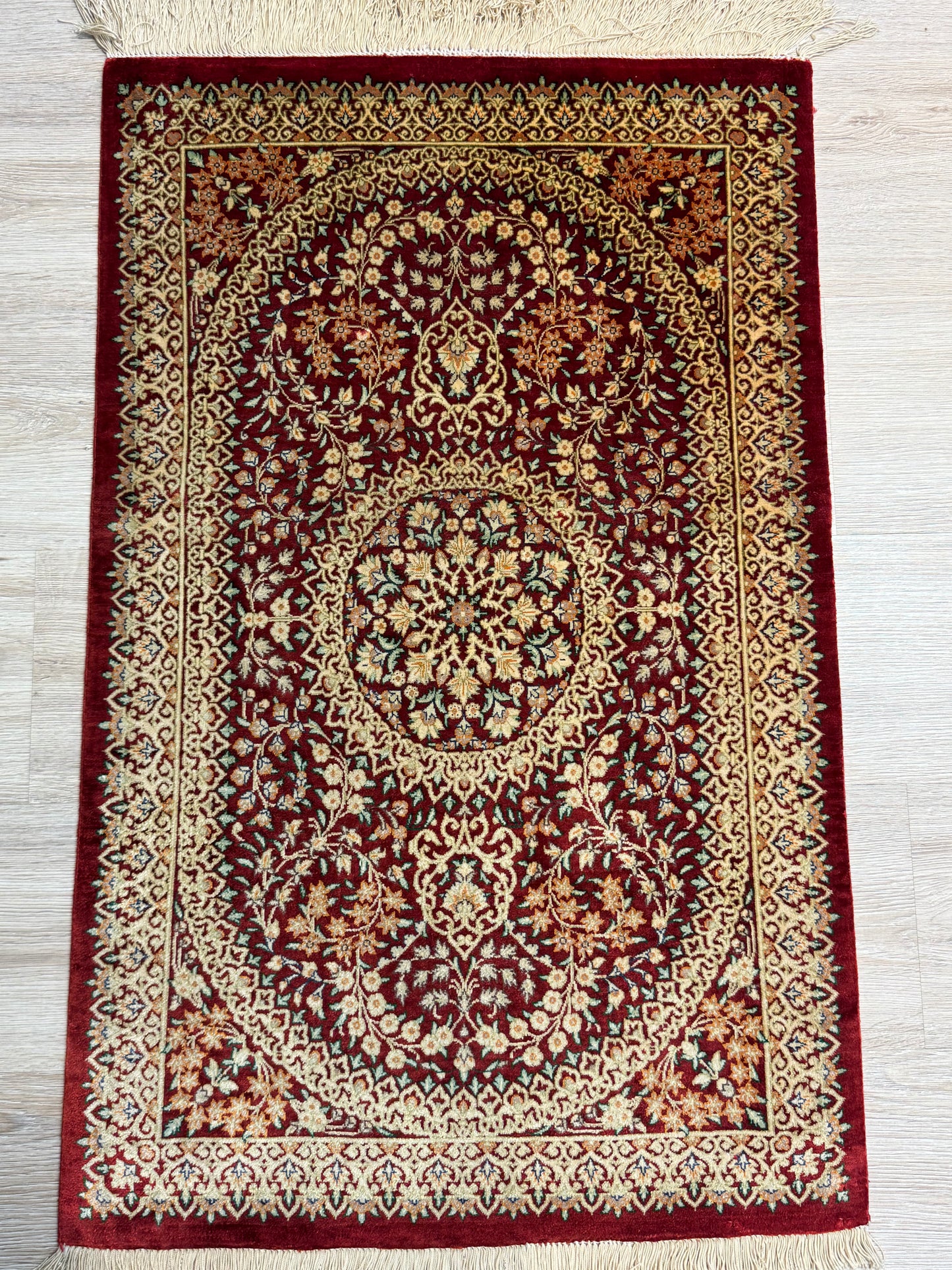 Silk Rug. Garden Bloom.