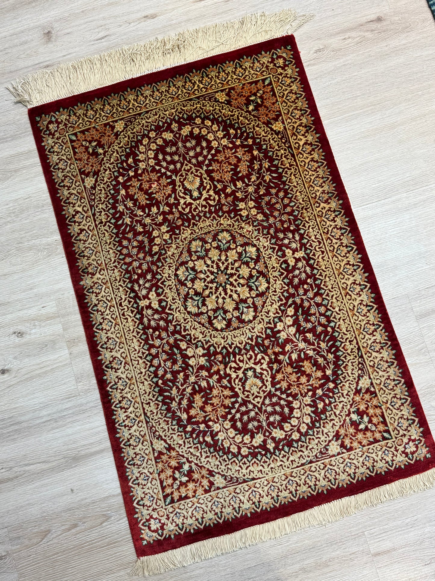 Silk Rug. Garden Bloom.