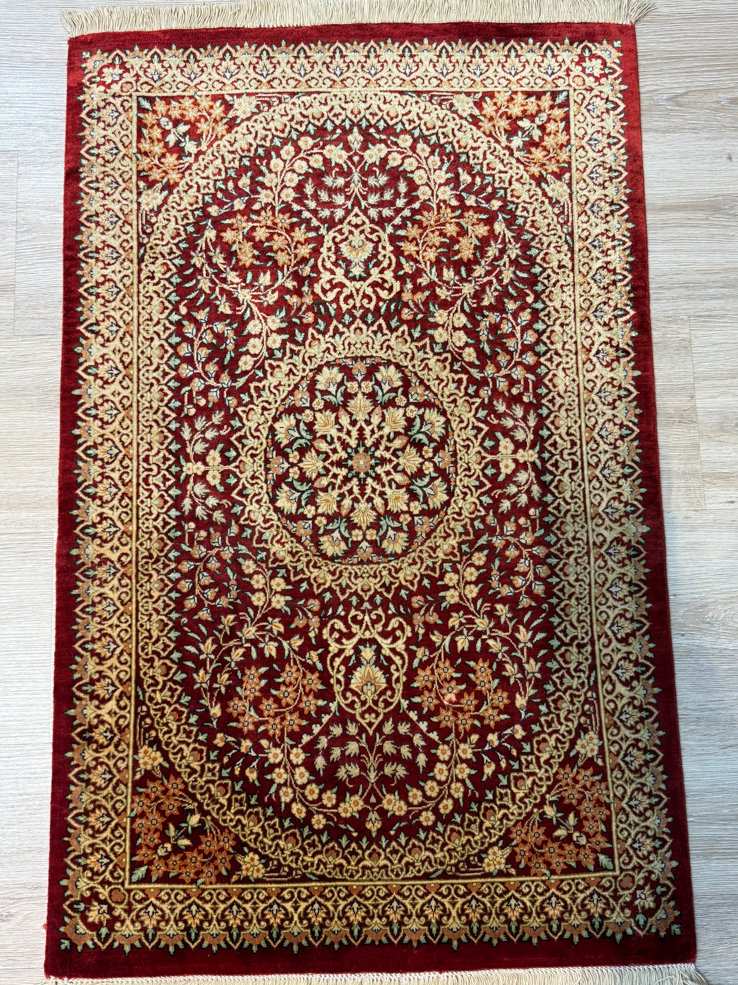 Silk Rug. Garden Bloom.