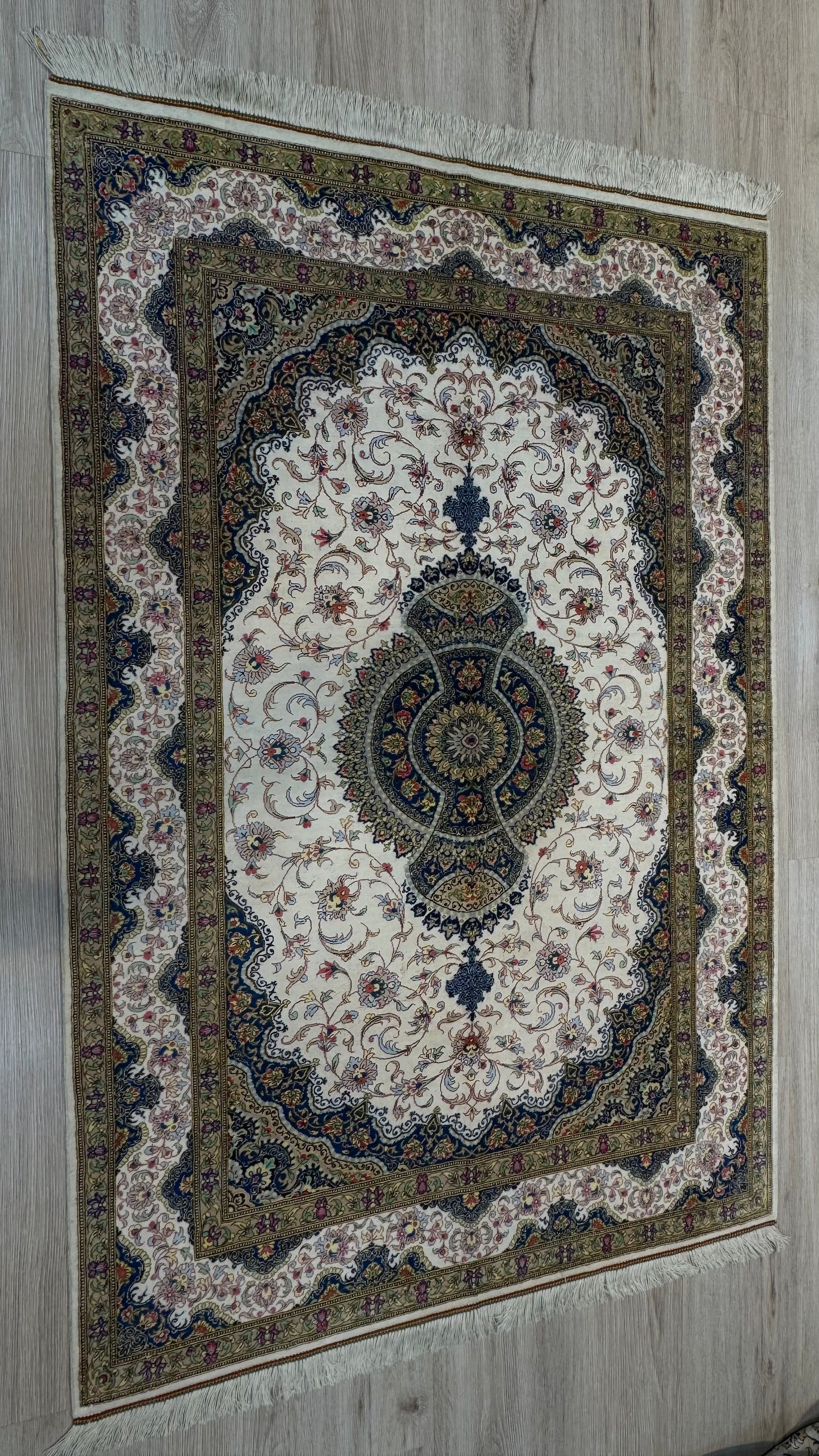 Silk Rug. Garden Bloom.