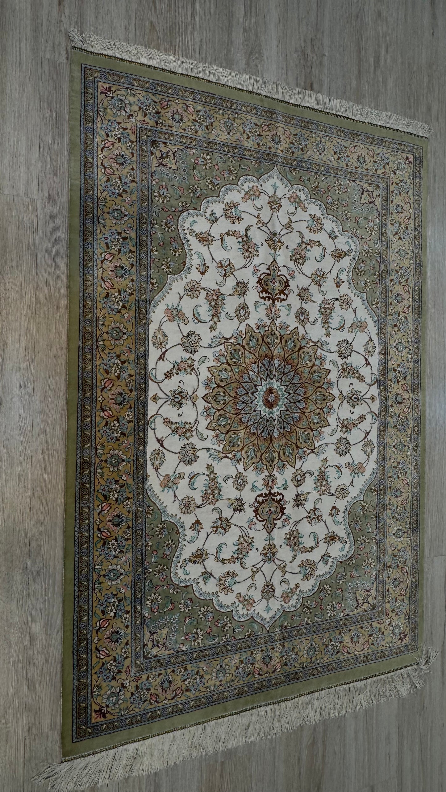 Silk Rug. Garden Bloom.