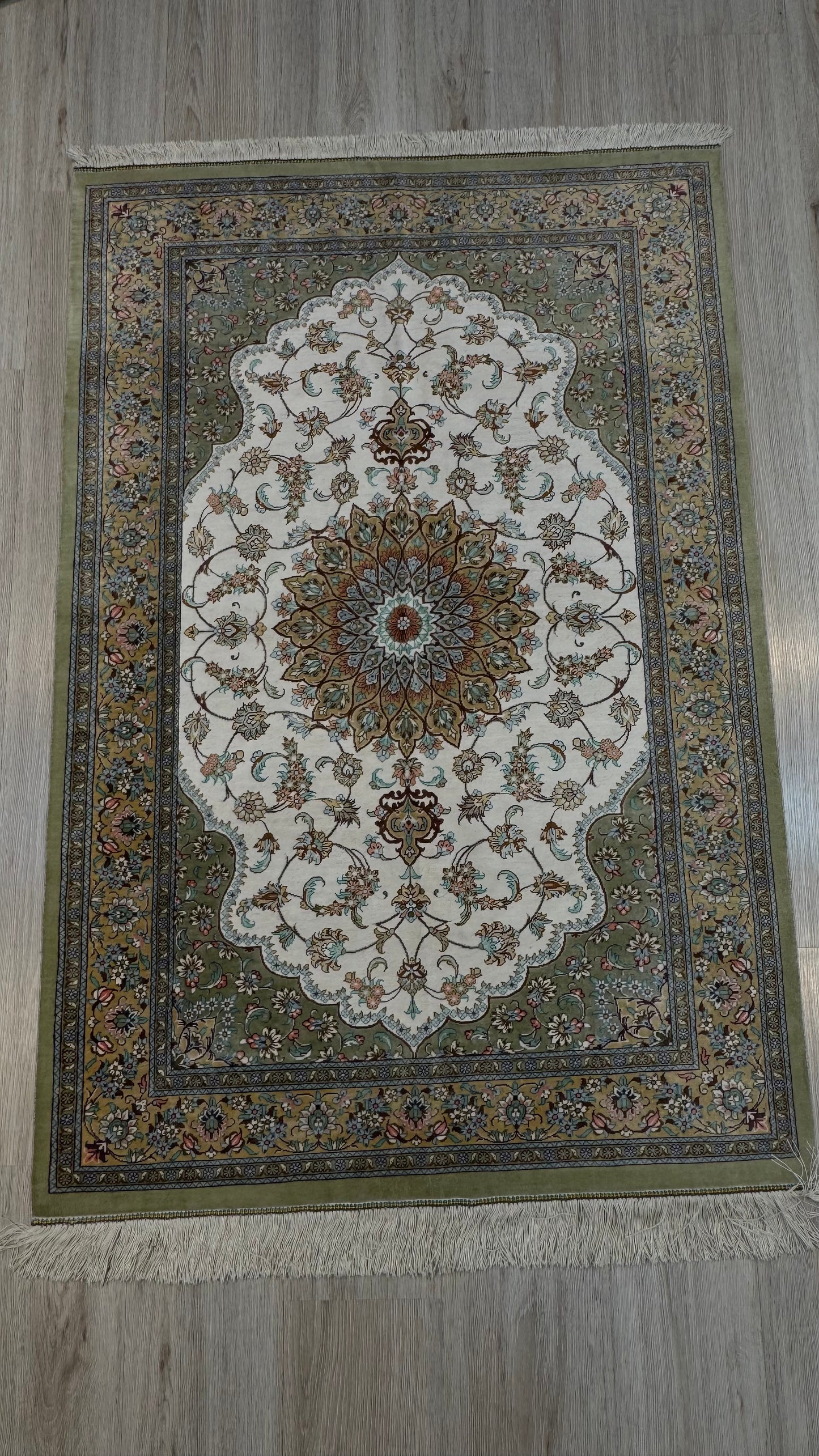 Silk Rug. Garden Bloom.