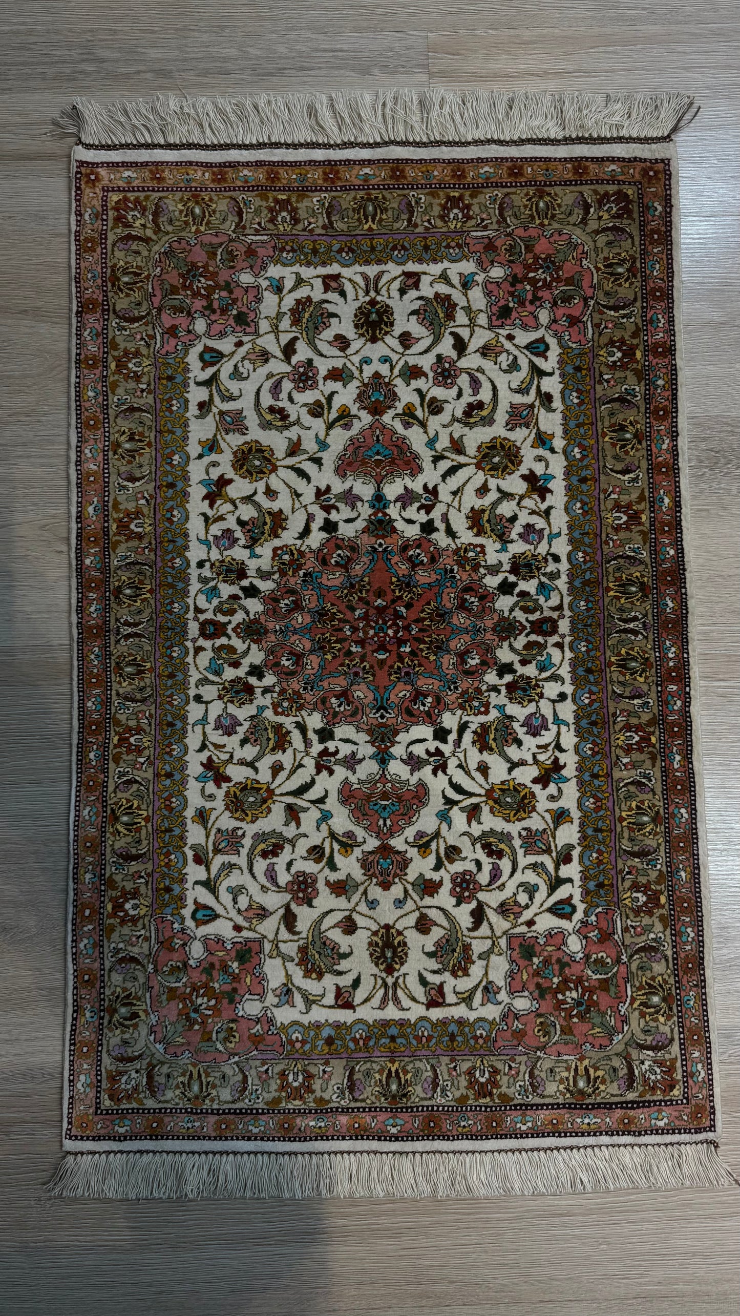 Silk Rug. Garden Bloom.