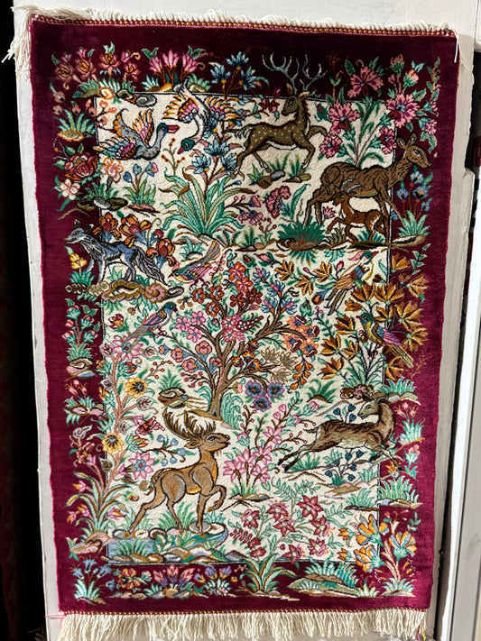 Silk Rug. Gardens of Paradise.